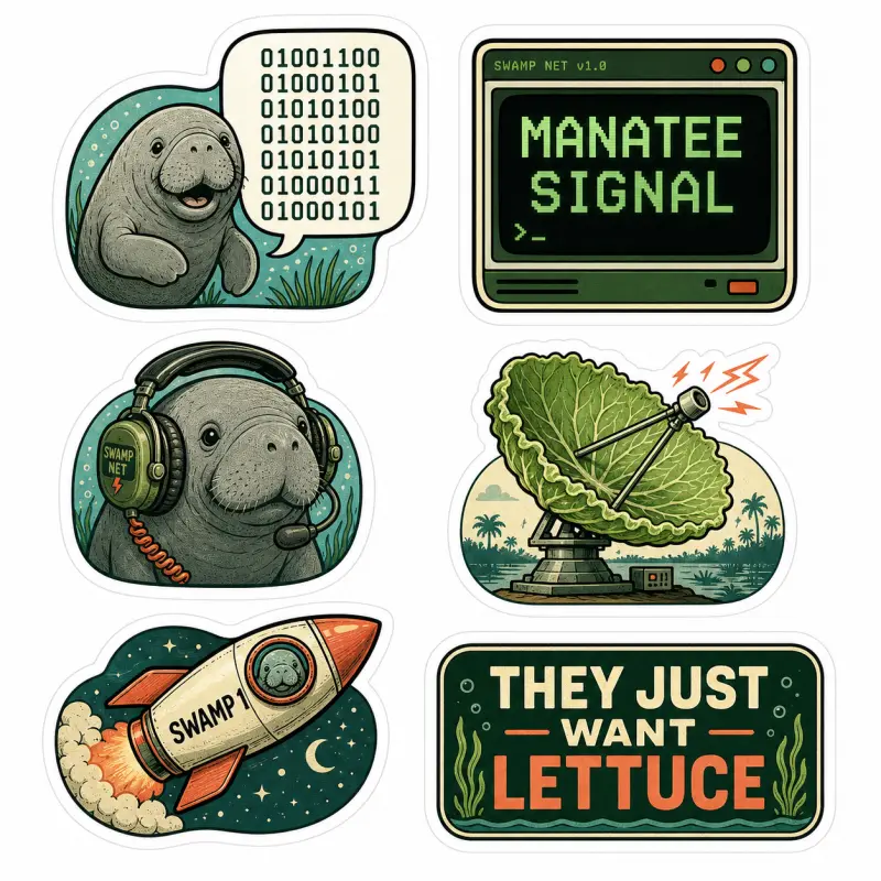 "Manatee Whispers" Sticker Pack artwork