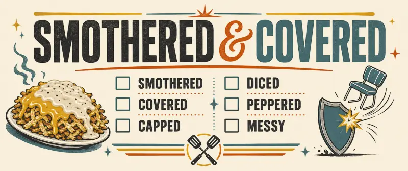 "Smothered & Covered" Mug artwork