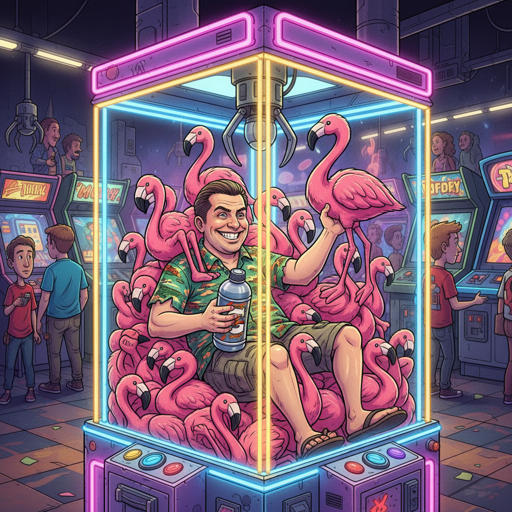 Florida Man Trapped Inside Arcade Claw Machine After Refusing to Leave Without Plush Flamingo